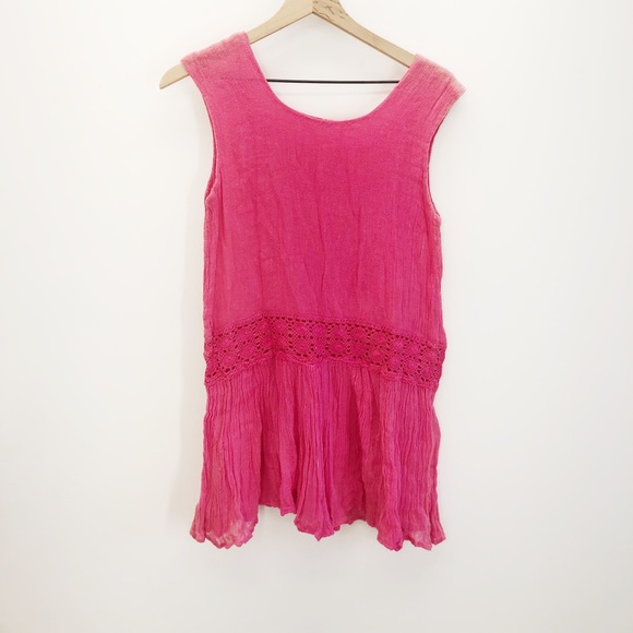 Jen’s Pirate Booty Pink Crochet Tank Top - Picture 1 of 5